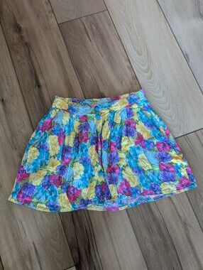 Vintage Floral Multi-Color Mini Skirt